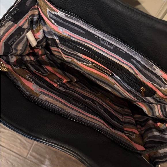 Big Buddha Black Quilted Shoulder Bag with Gold Accents - Picture 3 of 5